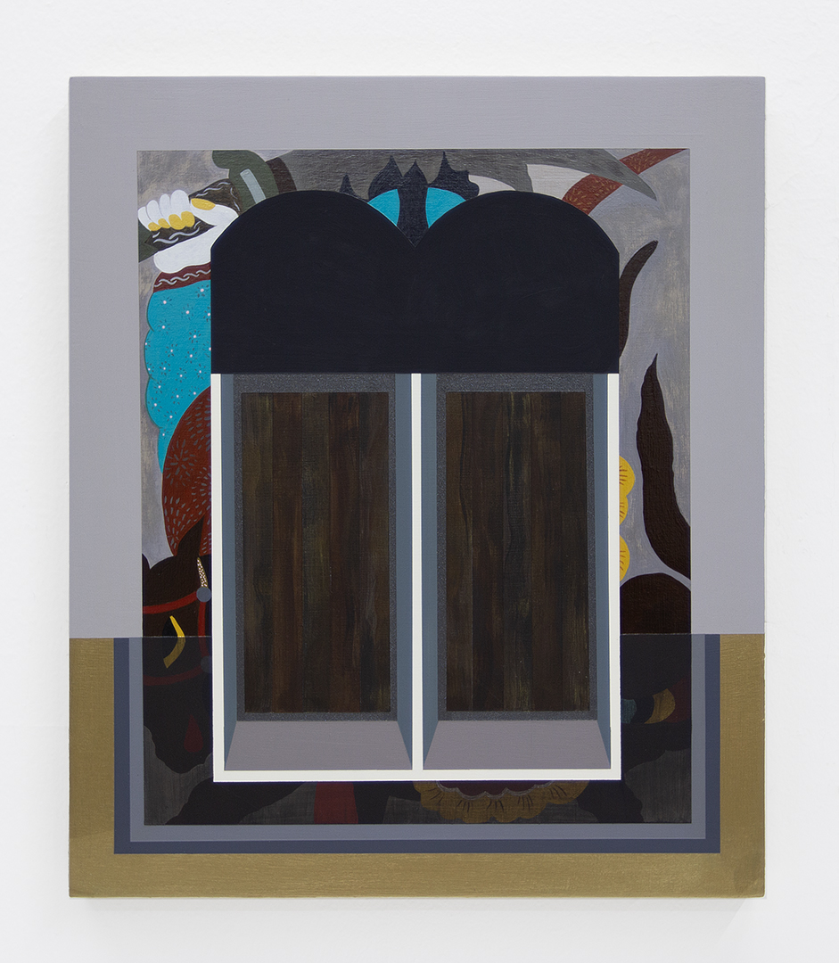 Mary Laube, A God I Can Swallow, acrylic and oil on panel, 2024