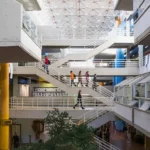 View of the stairs in the Art building