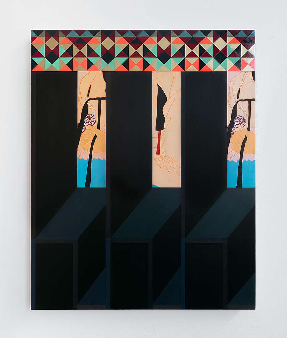 Mary Laube, Folly of a Love I Strangled, acrylic on panel, 2024