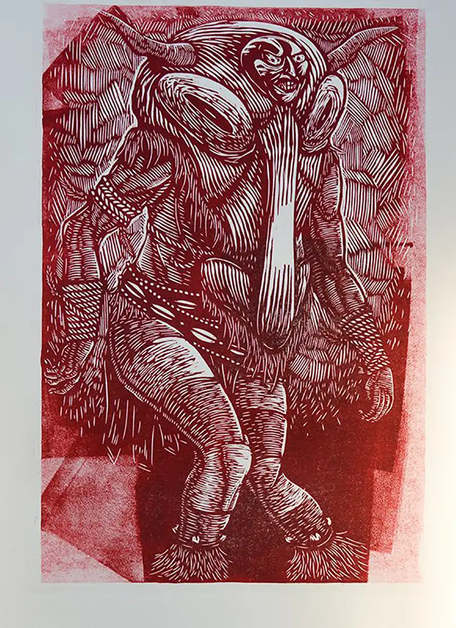 FATHER, relief print, 22 x 30 inches, 2020