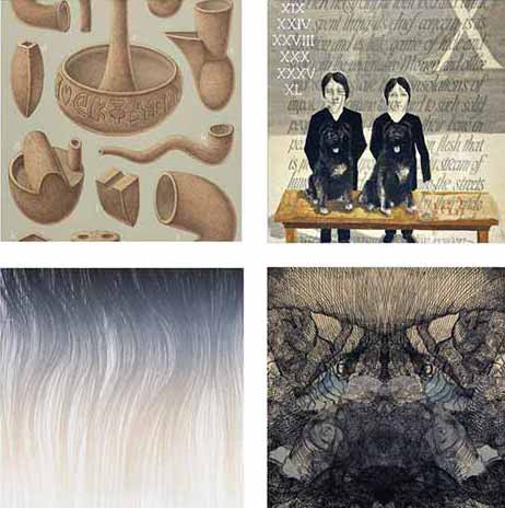 RETRoSPECT Printmaking Faculty Exhibit art: Beauvais Lyons, Althea Murphy-Price, Koichi Yamamoto, Elysia Mann
