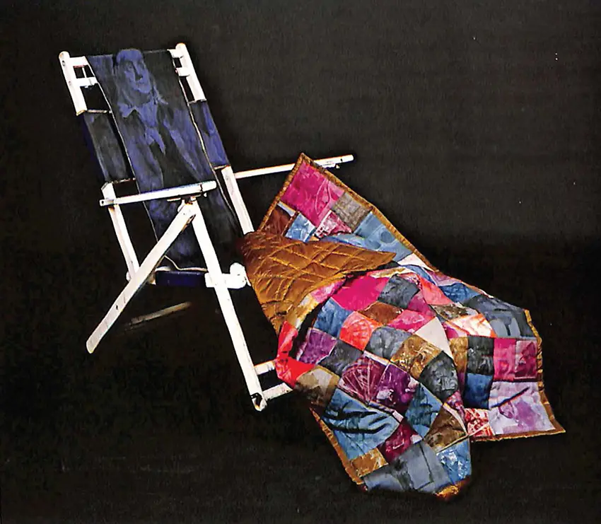 Wendy Calman, “Untitled,” mixed media printed fabric and folding chair, 1972.