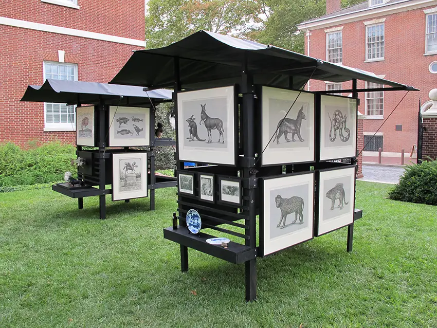 Beauvais Lyons’ Association for Creative Zoology project presented in the Thomas Jefferson Garden of the American Philosophical Society, Philadelphia, PA, 2010.
