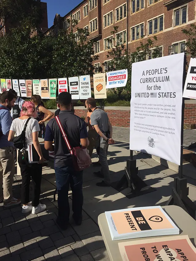 People’s Curriculum for the United States presented on the UTK Pedestrian Mall, 2018.
