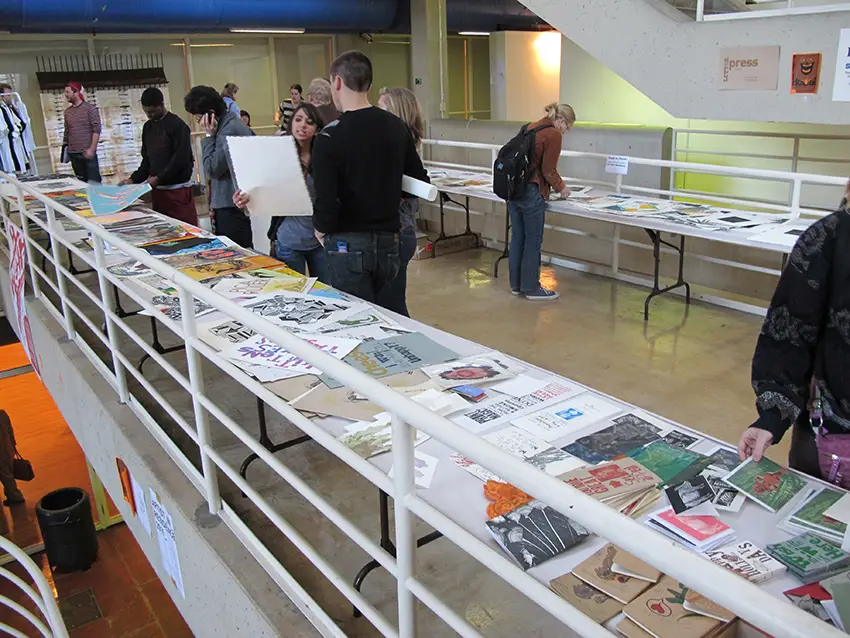UT Print Club Print Sale in the Art and Architecture Building.