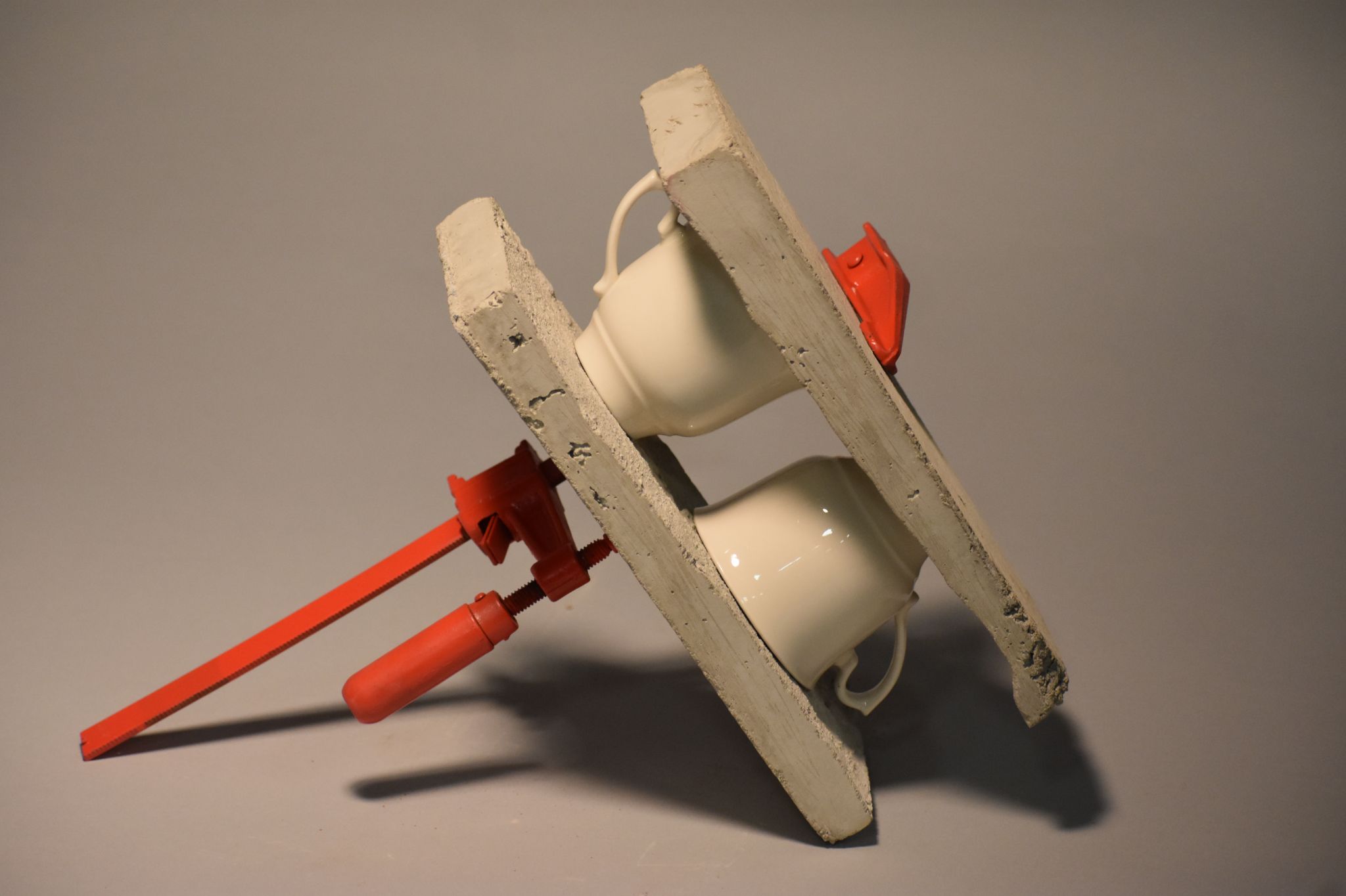 A Glass Can Only Spill What It Contains Concrete, Ceramic Tea Cups, F Clamp 15 in x 6 in x 12 in 2022