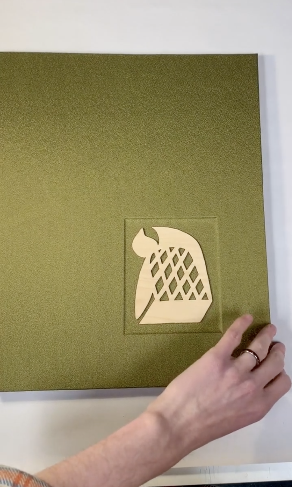 wrestledance with mameloshn, 2025, 11.5 x 15 x 55, Woodcut with Flag Book Design VIDEO LINK: https://www.instagram.com/reel/DIAiZb7Rg9A/?igsh=MTd0eDVnYWcwaHFwaA==