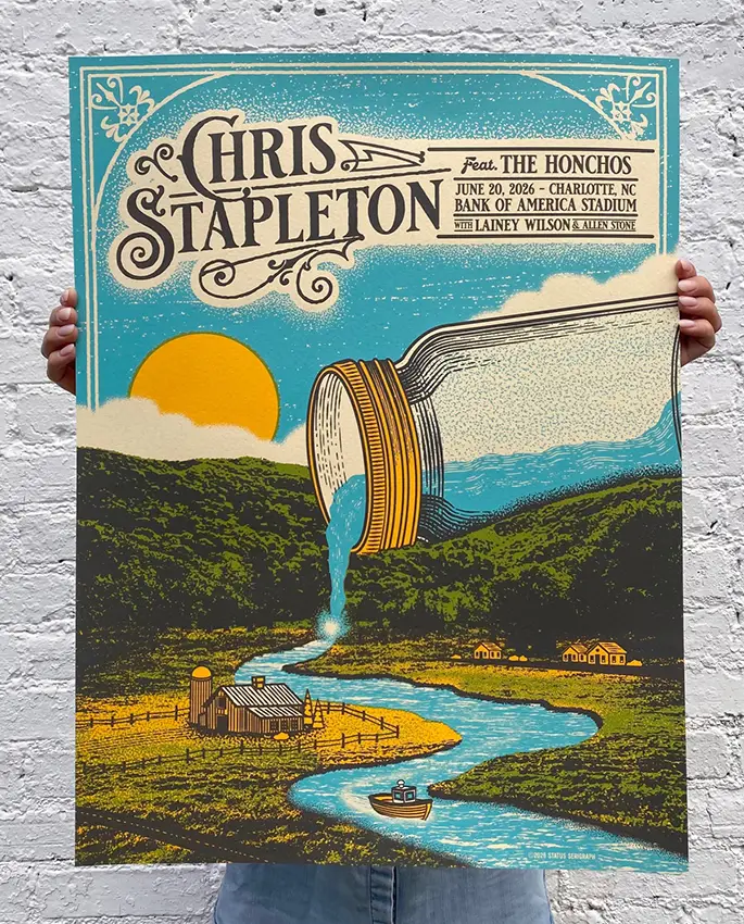 Screenprint of a Chris Stapleton poster.