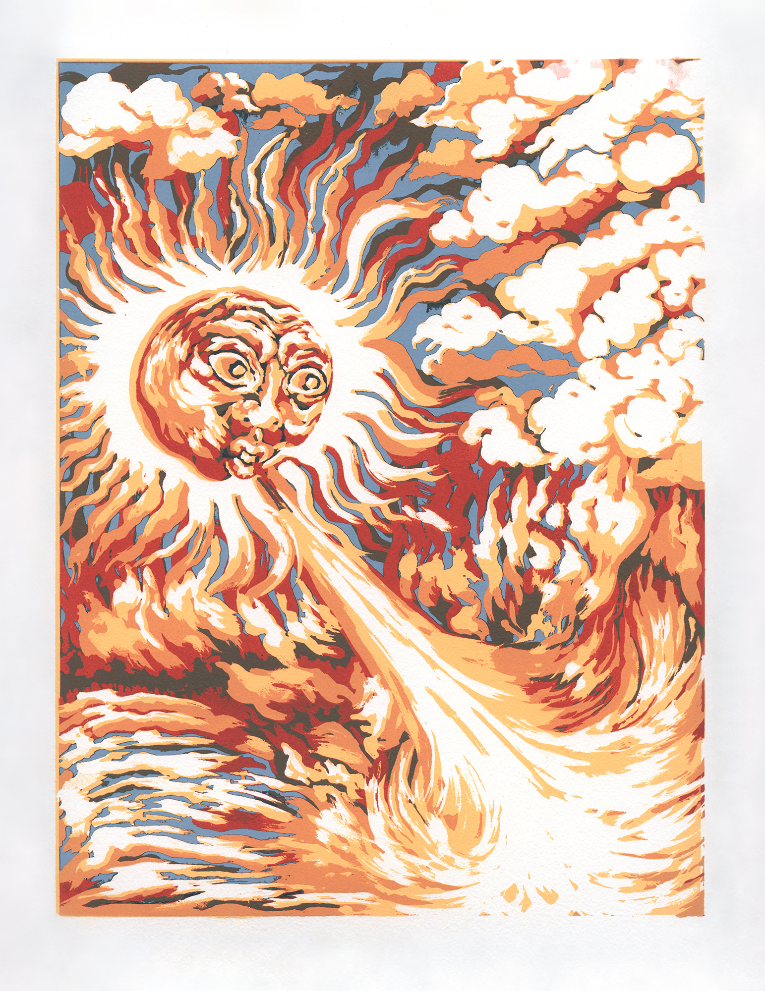 Intense, 2025, Reductive screenprint, 14 x 11 in.
