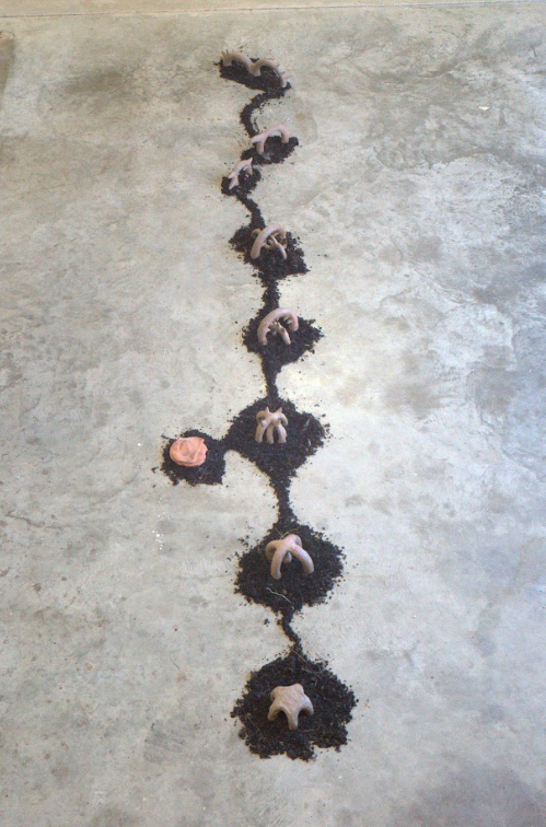 Mother, Daughter, 2025, Ceramic and compost